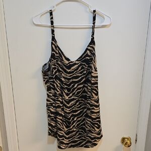 Torrid 1x  Black and Tan Zebra Print Camisole